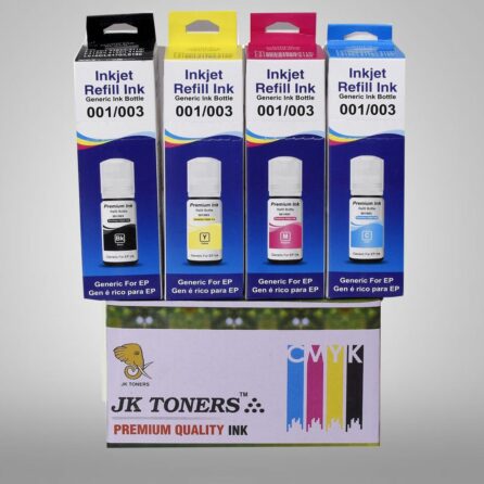 JK TONERS 001/ 003 Ink Refill Compatible with Epson L5190, L3150, L3110, L1110, L4150, L6170, L4160, L6190, L6160 (4 Color)