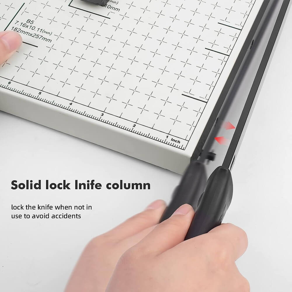 JK Toners 12 Inch A4 Steel Heavy Duty Paper Cutter Trimmer Machine Metal Grip Guillotine Metal Grip Hand-held Paper Cutter